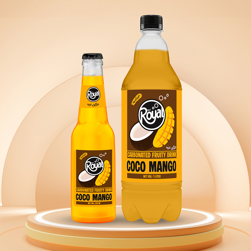 مشروب فوّارة بنكهة الفواكه جوز الهند و المانجو رویال