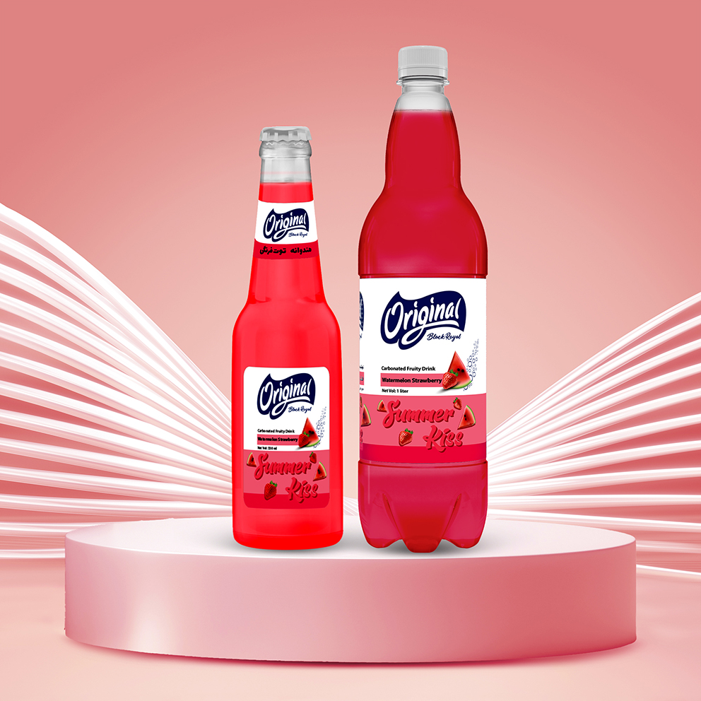 نوشابه میوه ای گازدار هندوانه و توت فرنگی اورجینال